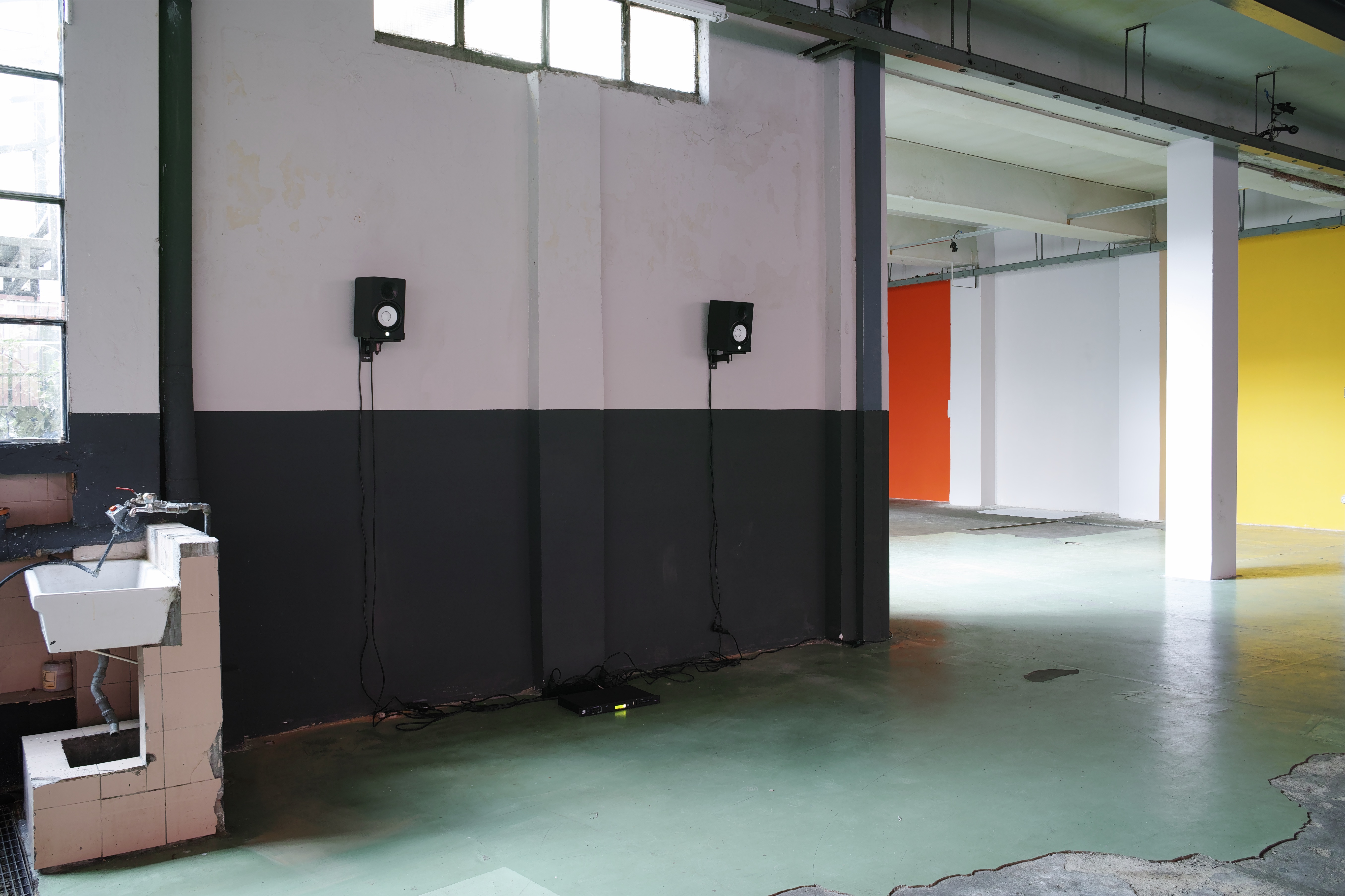 Ippocampo (Assata Shakur)  2016, 13’  Installation view at Assab One, Milano, 2017, Assata Shakur's spoken voice, digital archive audio material, background noise, Sub-bass sounds