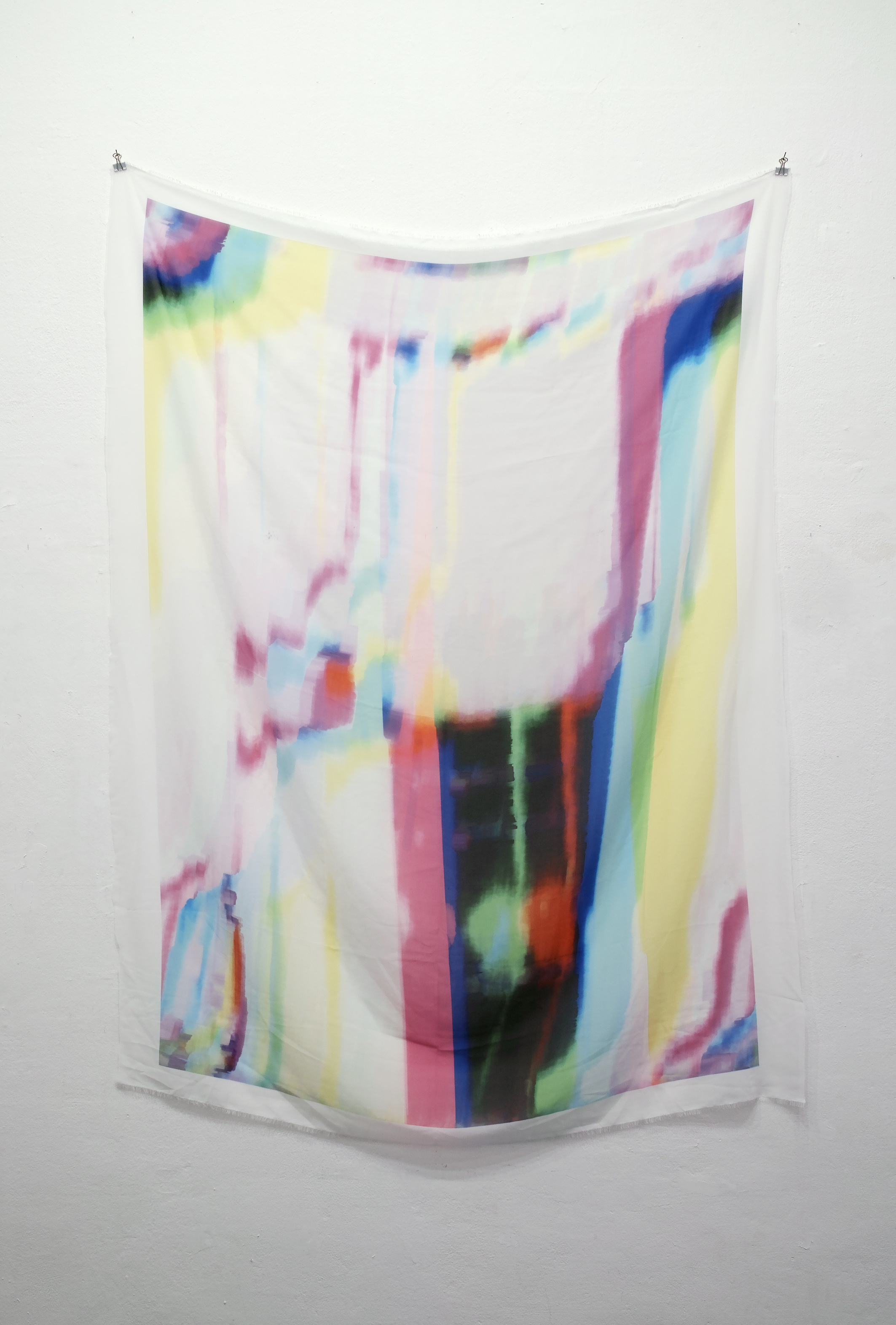 Ronny Faber Dahl, From dim to clear to curve, digitally generated image printed on polyester fabric 
